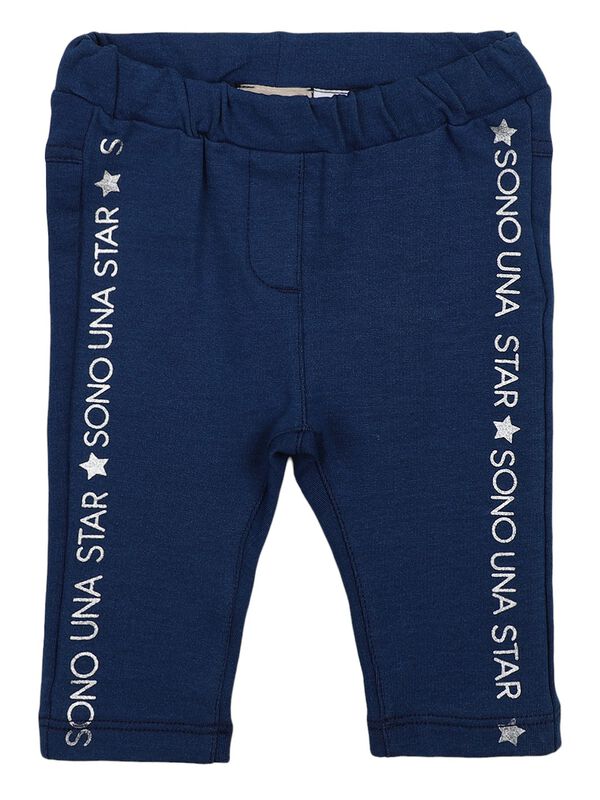 Girls Medium Blue Long Knitted Trouser image number 0